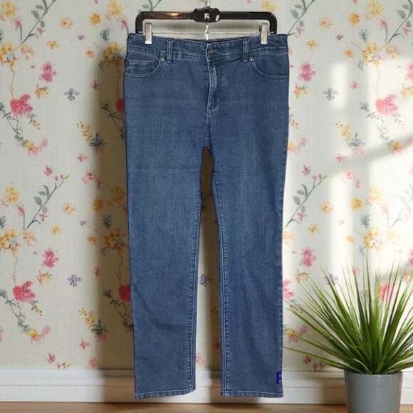 Chico's Vanity Size 0.5 (Women's 6) Dark Rinse Wash Midrise Straight Slim Jeans - Picture 1 of 10